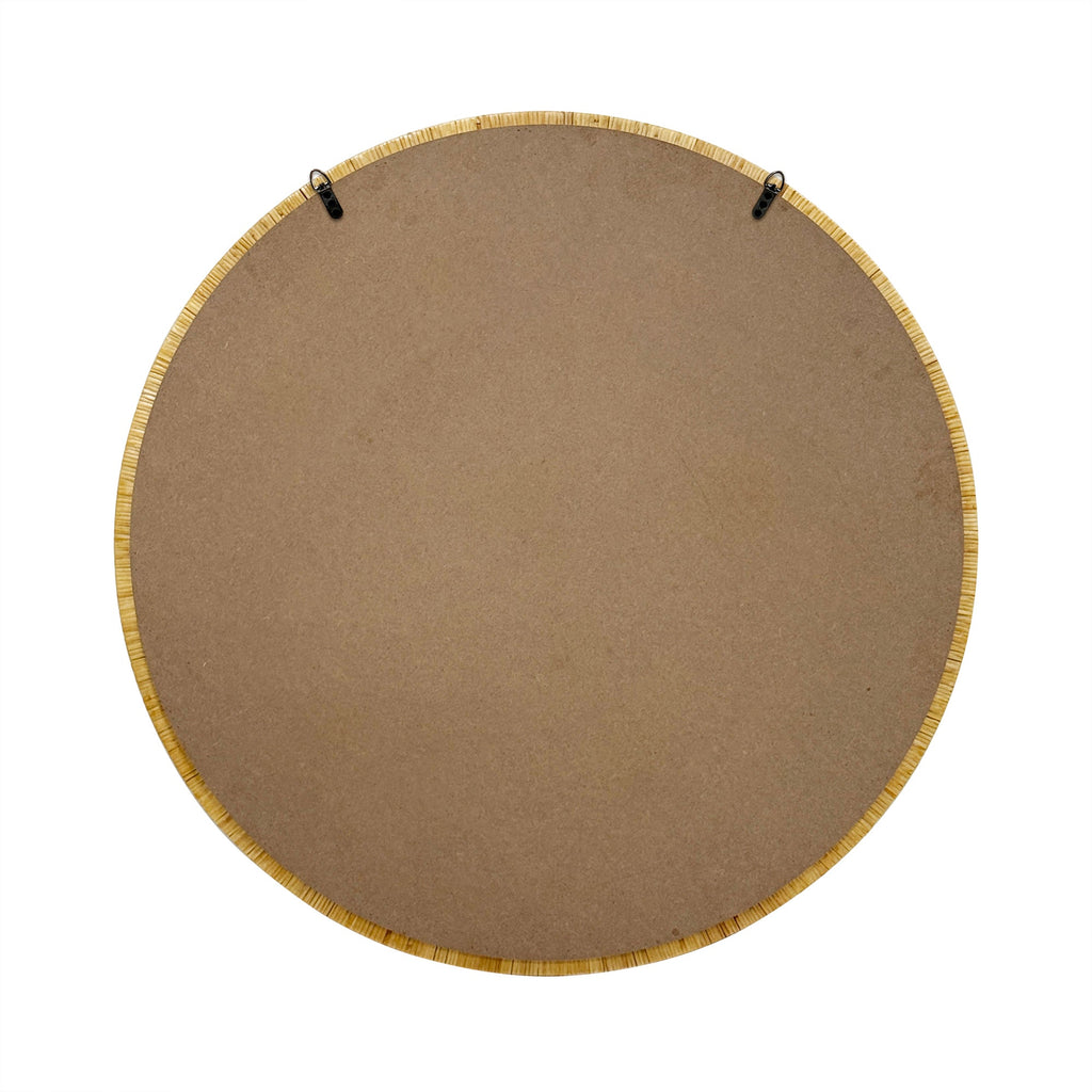 36" Natural Rattan Round Wall Mirror
