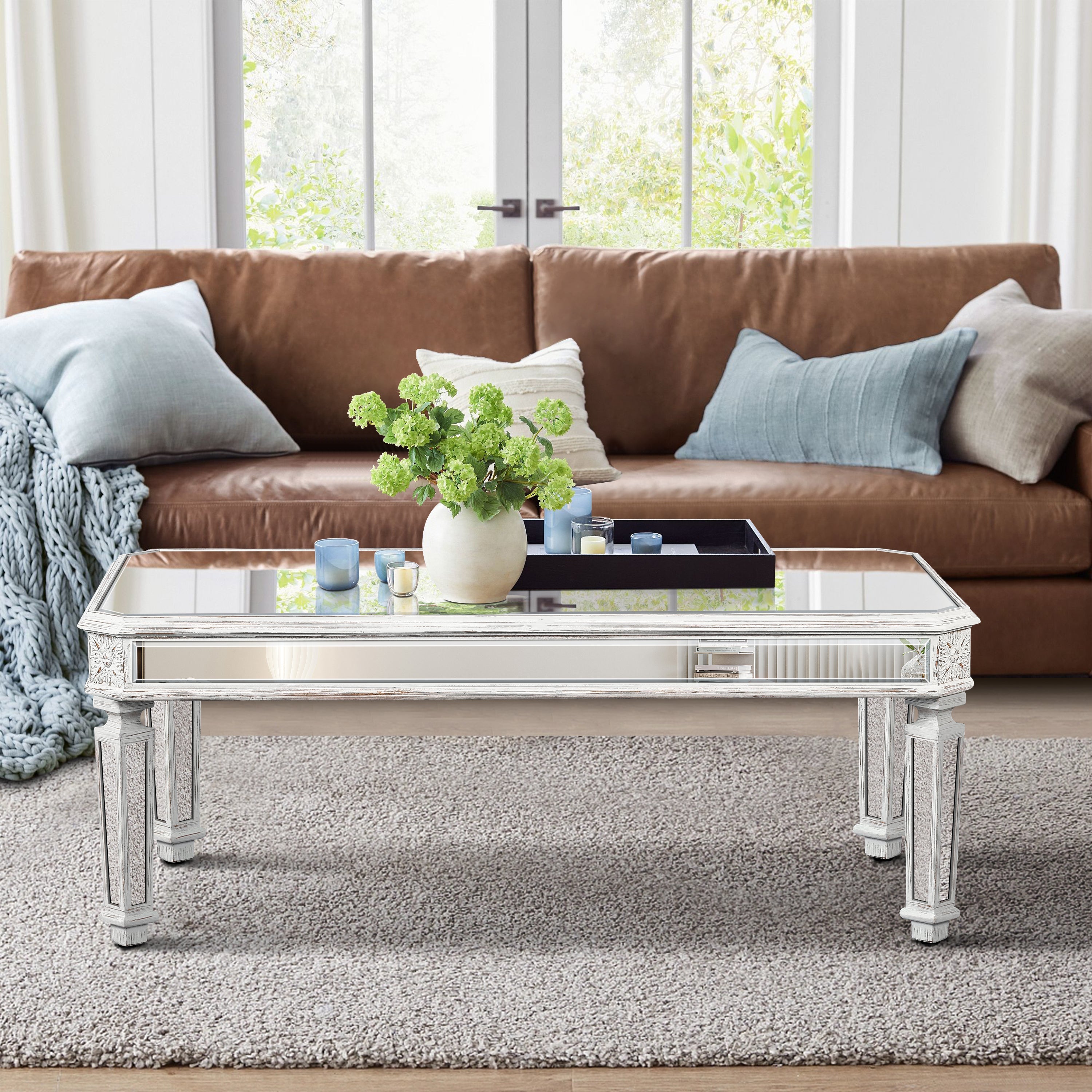 Silver Mirrored Coffee Table