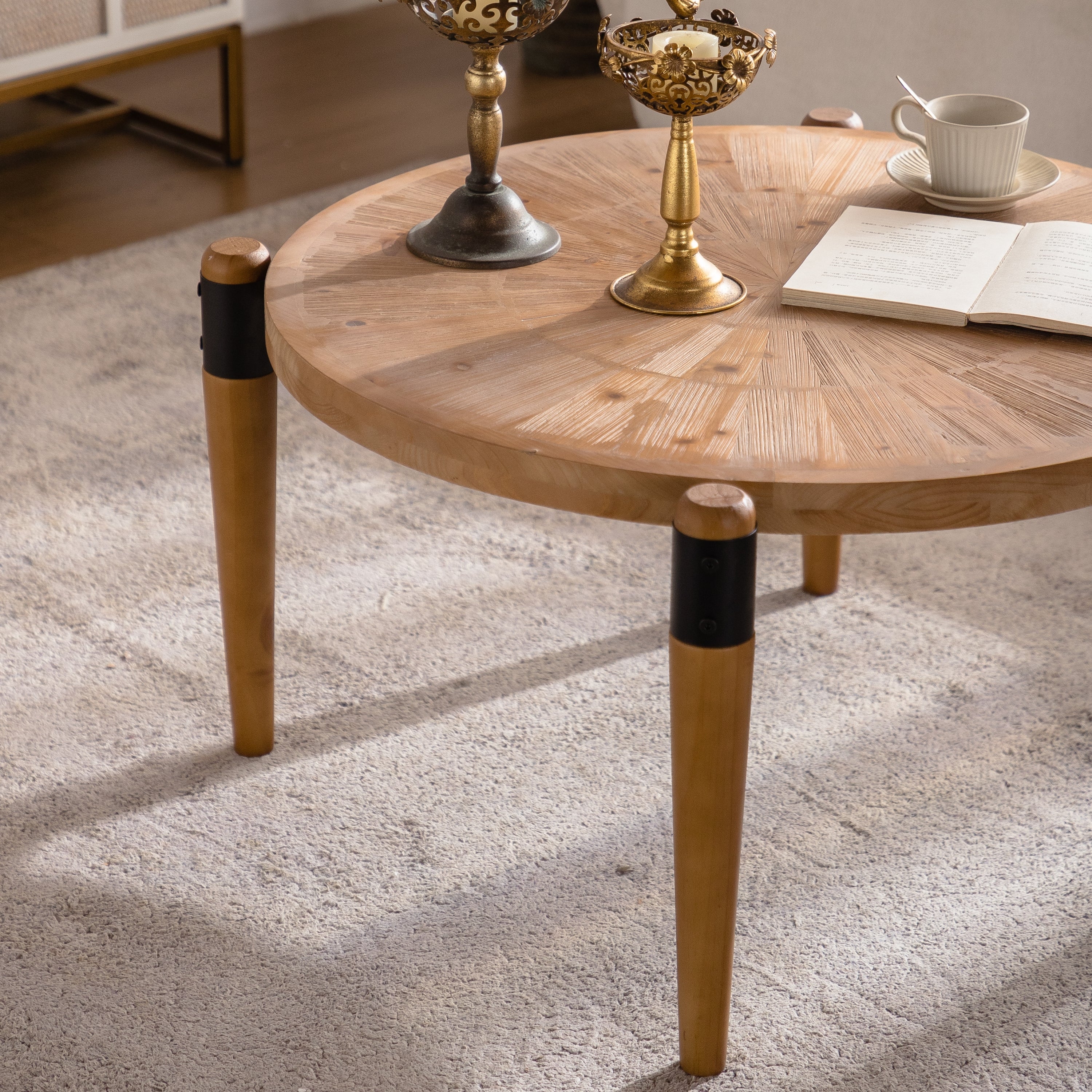 36.22' Round Radial Grain Coffee Table