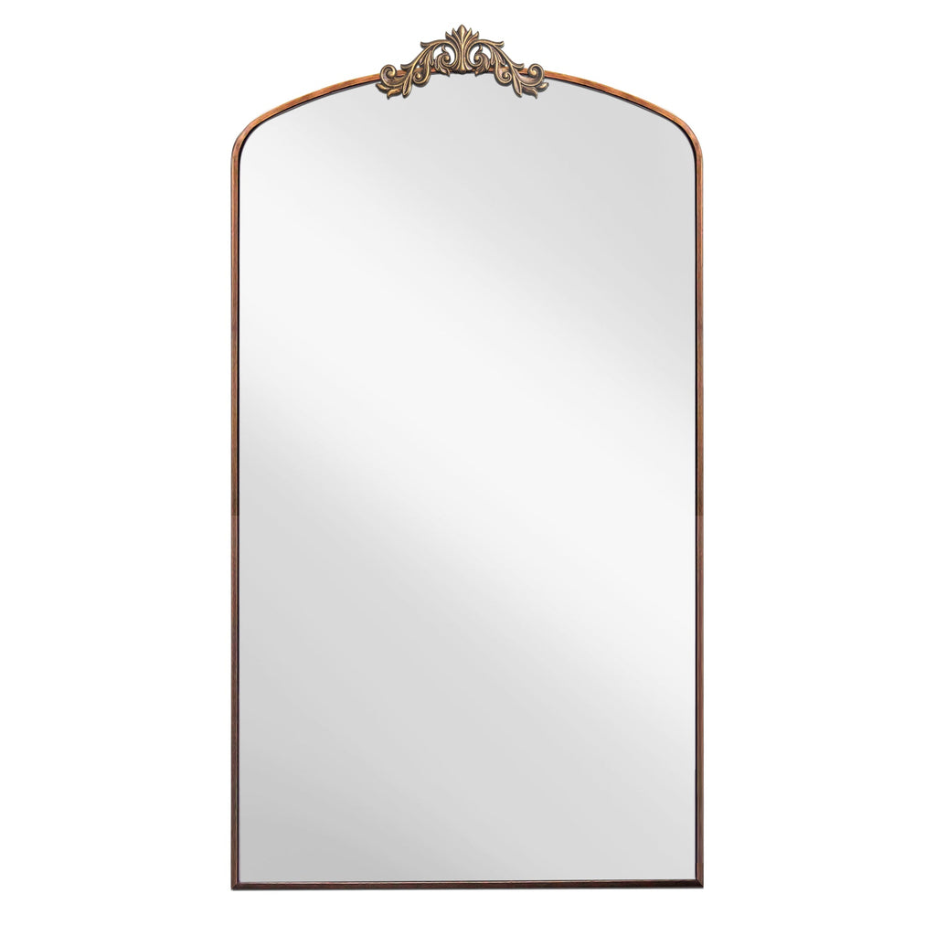 36" x 66" Wall Mirror with Metal Frame and Carved Garland