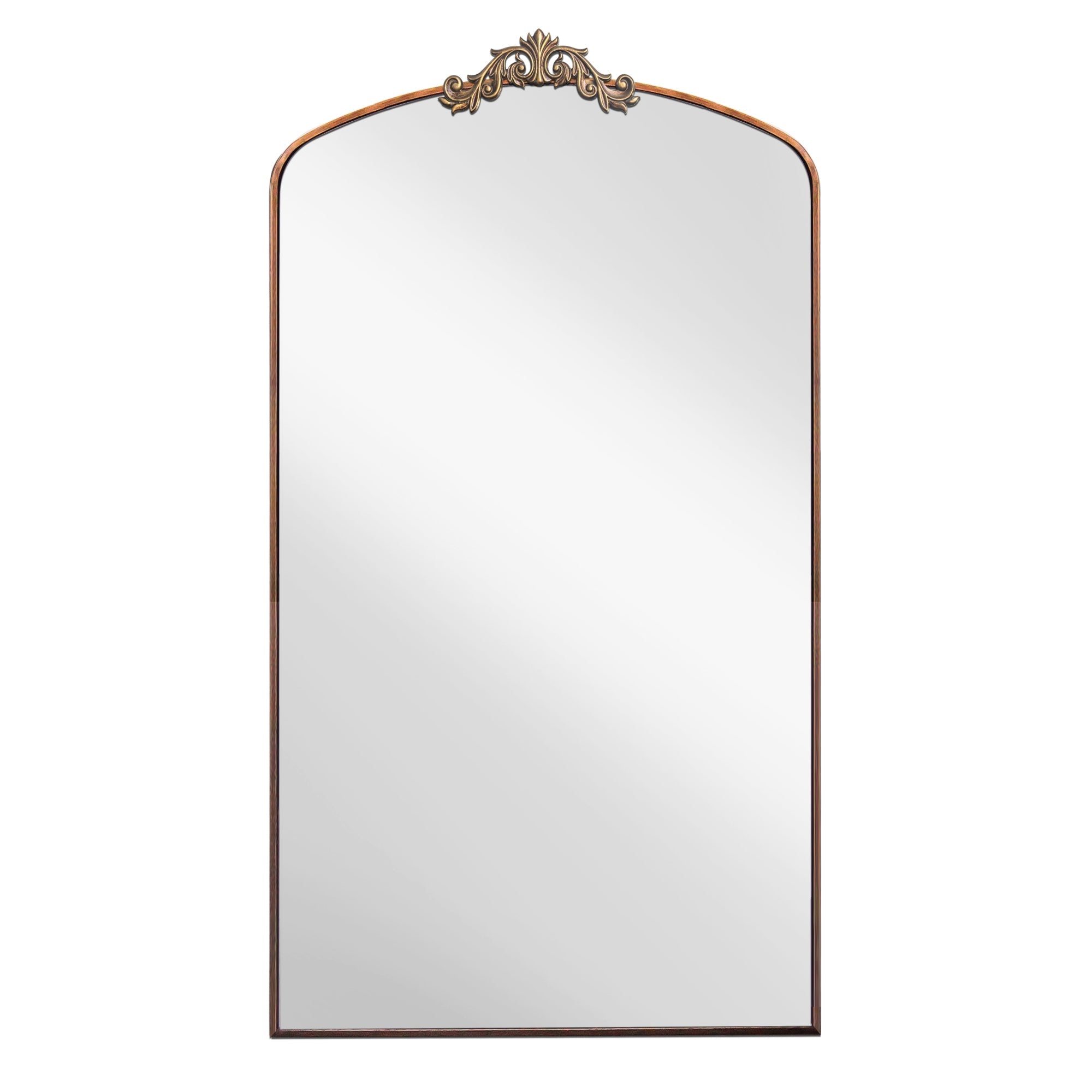36" x 66" Wall Mirror with Metal Frame and Carved Garland