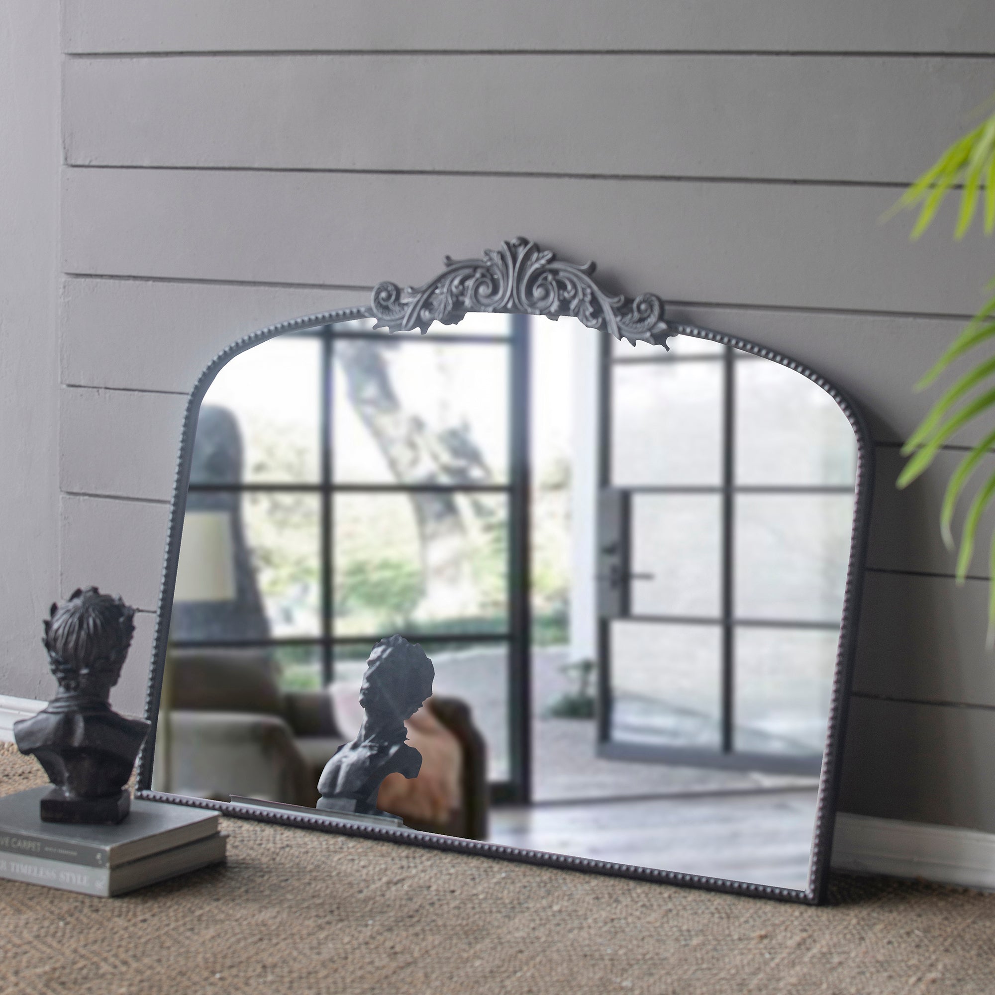 40" x 31" Wall Arch Mirror with Baroque Inspired Frame