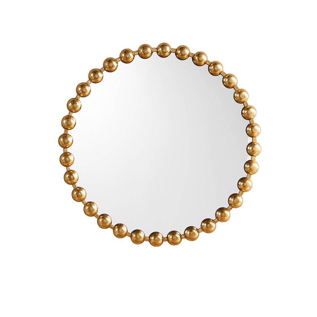 27" Diameter Beaded Round Wall Mirror