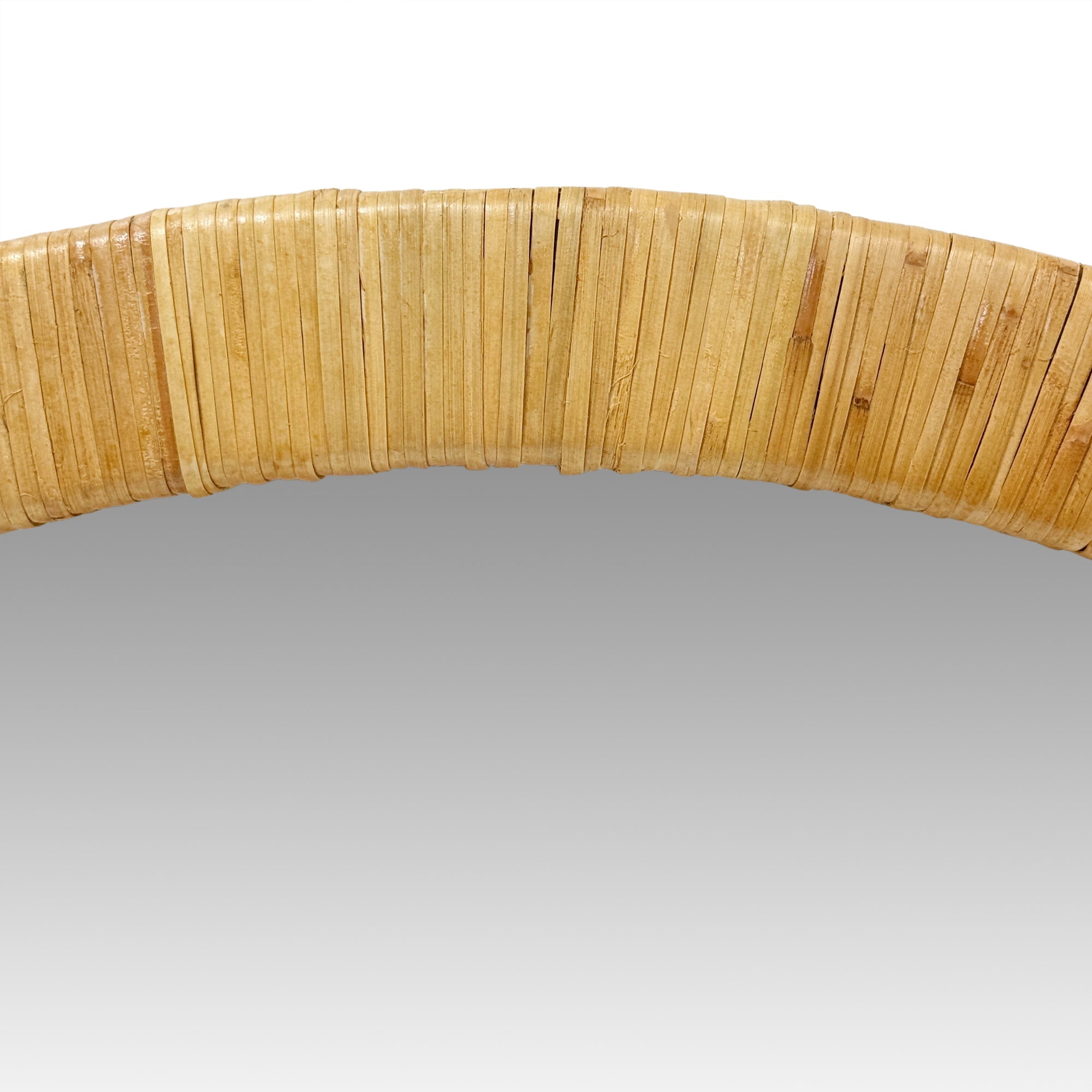 36" Natural Rattan Round Wall Mirror