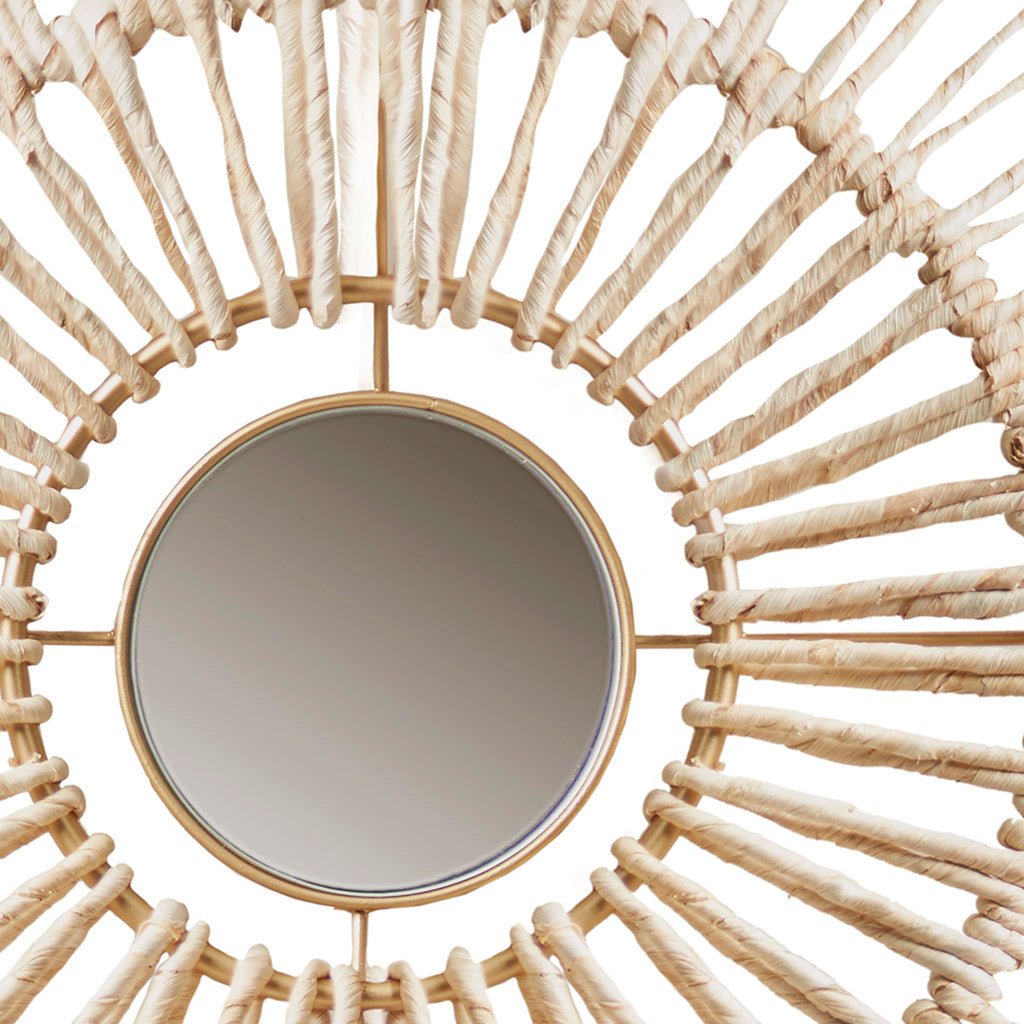 3-Piece Wall Art Set with Metal Frame and Mirror Glass in Center