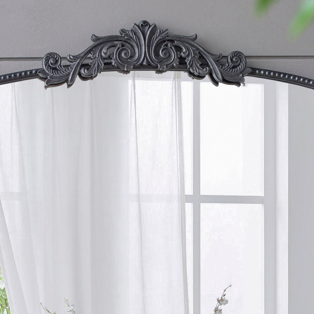 40" x 31" Wall Arch Mirror with Baroque Inspired Frame