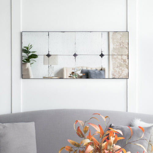 21" x 47" Rectangle Wall Mirror with Metal Accents