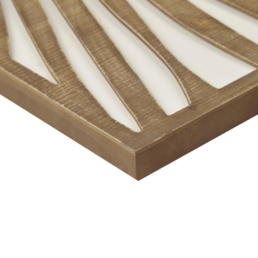 2-Piece Wood Wall Decor Set with Palm Leaf Design