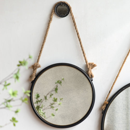 19.5" Wall Mirror with Round Metal Frame
