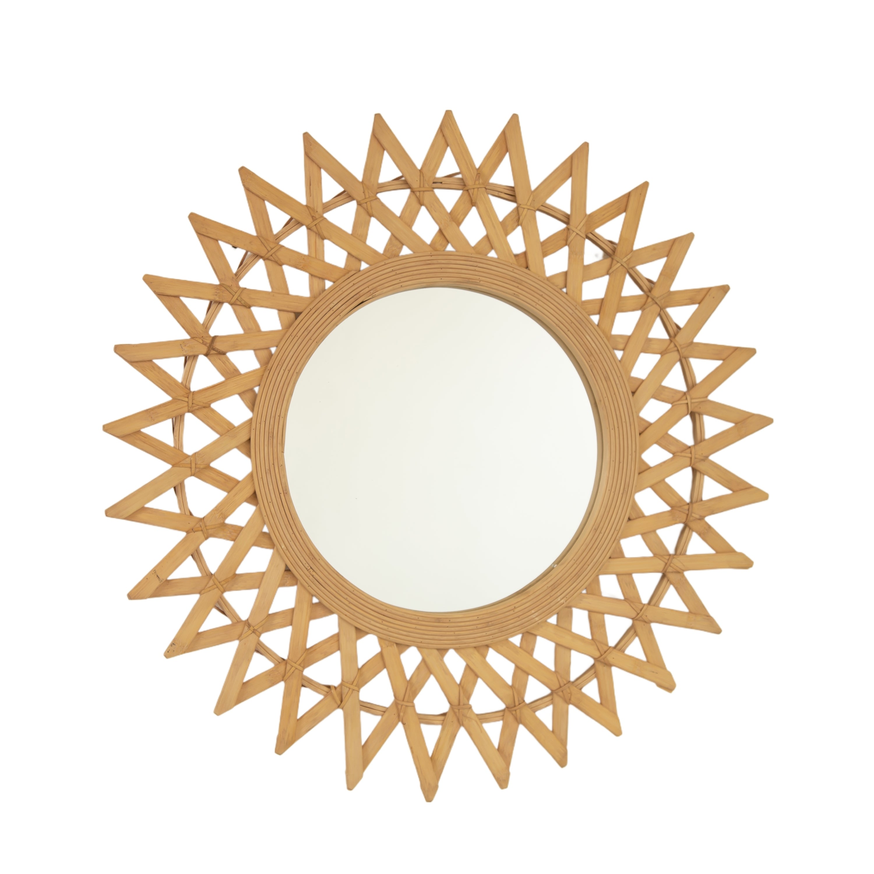 24'' Solana Round Bamboo Hemp Mirror