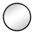 32" Circle Wall Mirror with Metal Beaded Frame