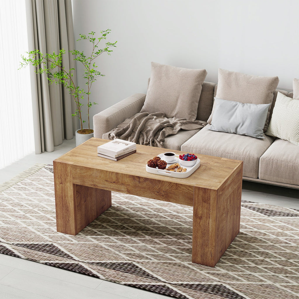 48" Farmhouse Rectangle Coffee Table with Hidden Storage Drawer