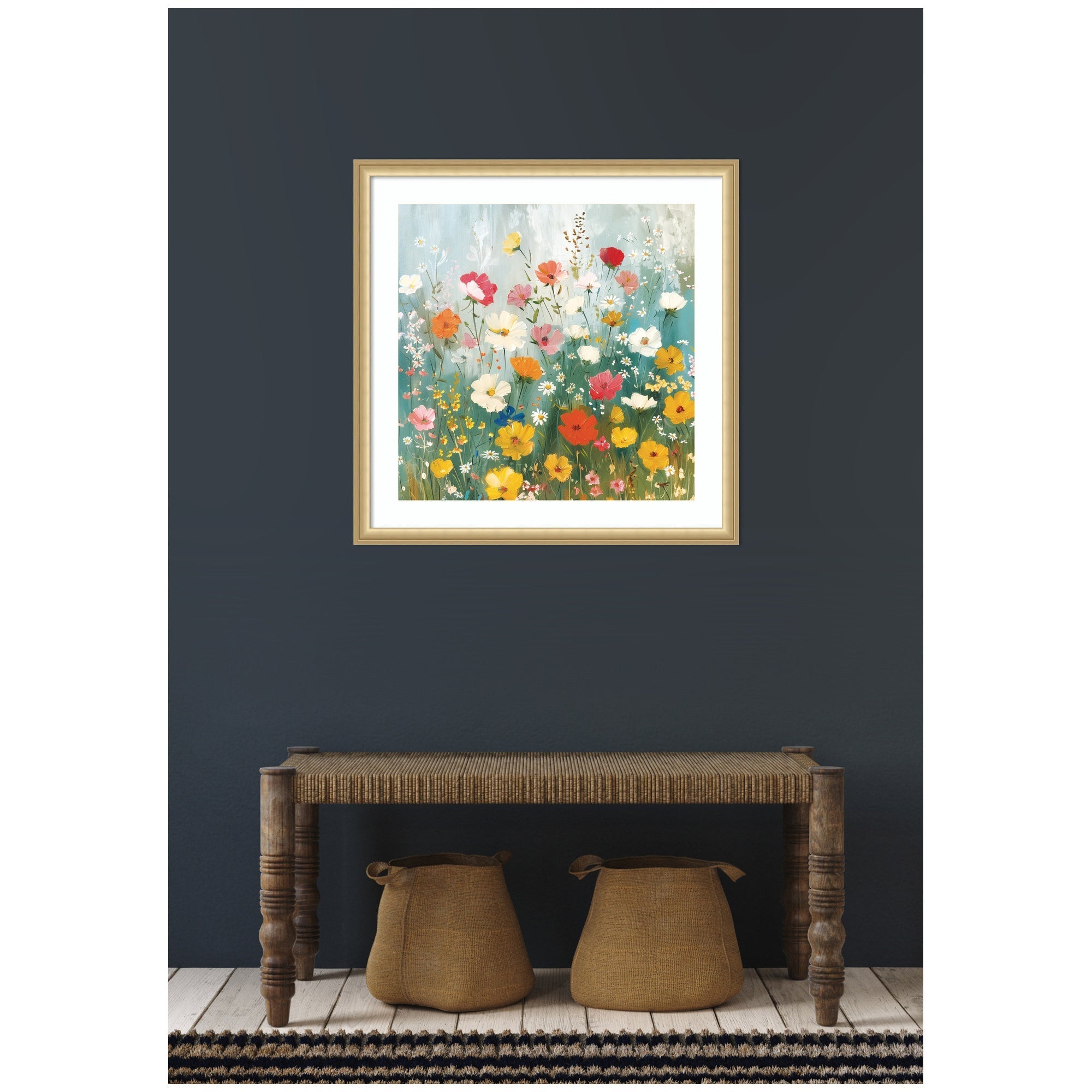 Framed Art Boho Wildflower Garden by The Creative Bunch Studio