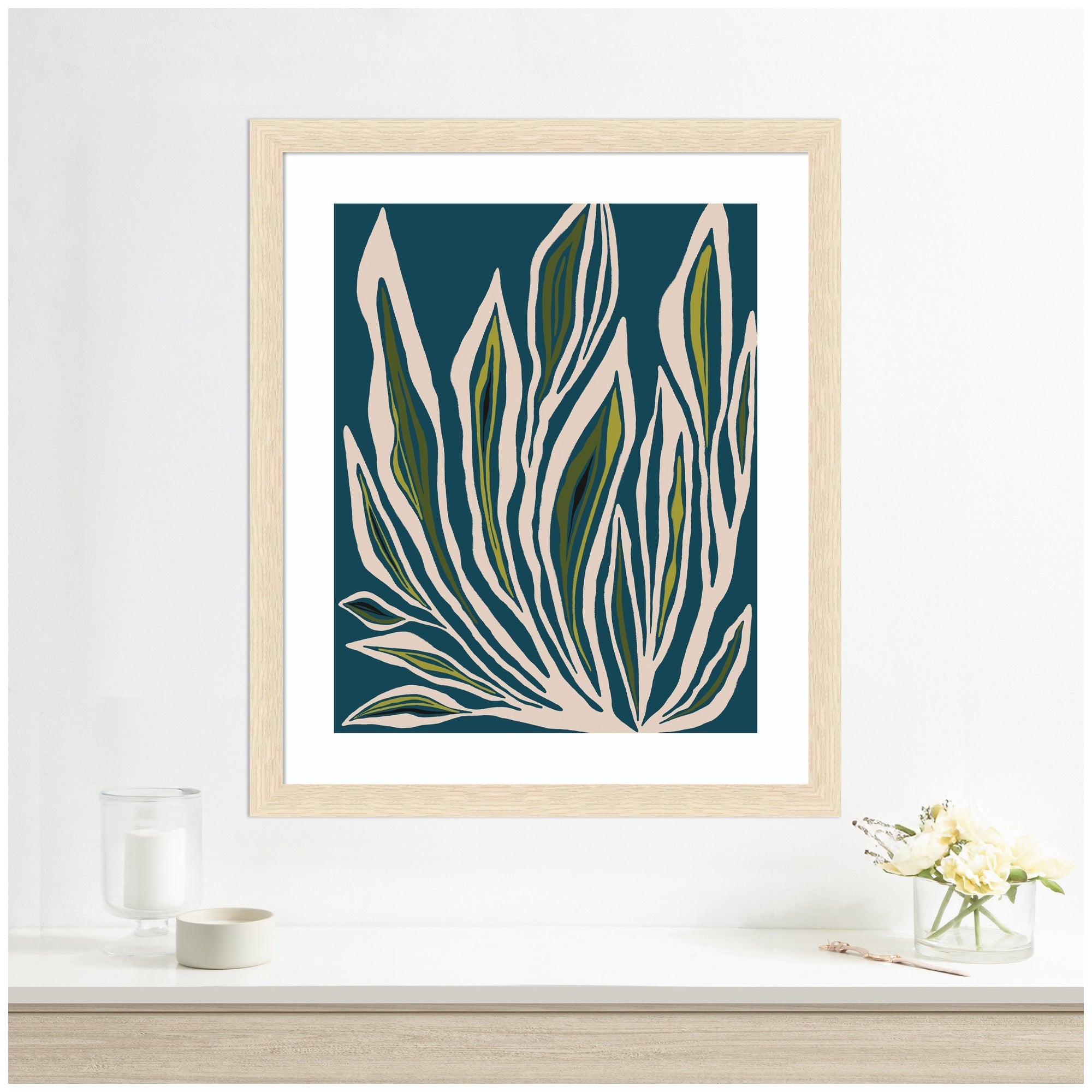 Framed Art Blue Flora 2 by Alicia Bock