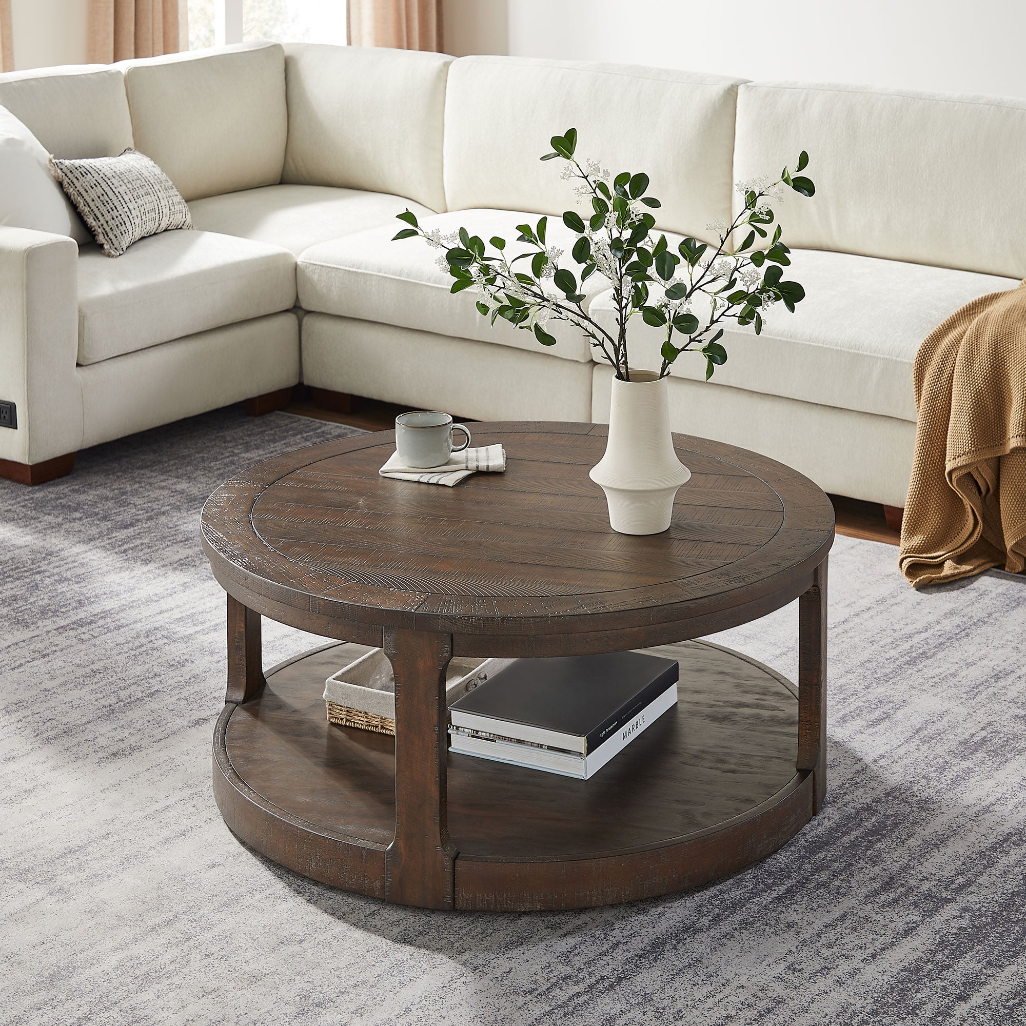 Large Traditional Round Coffee Table