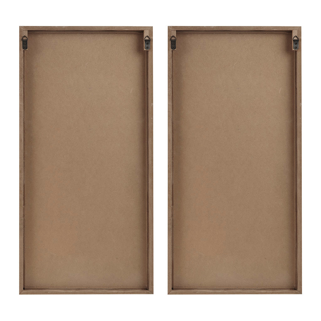 2-Piece Wood Wall Decor Set with Palm Leaf Design