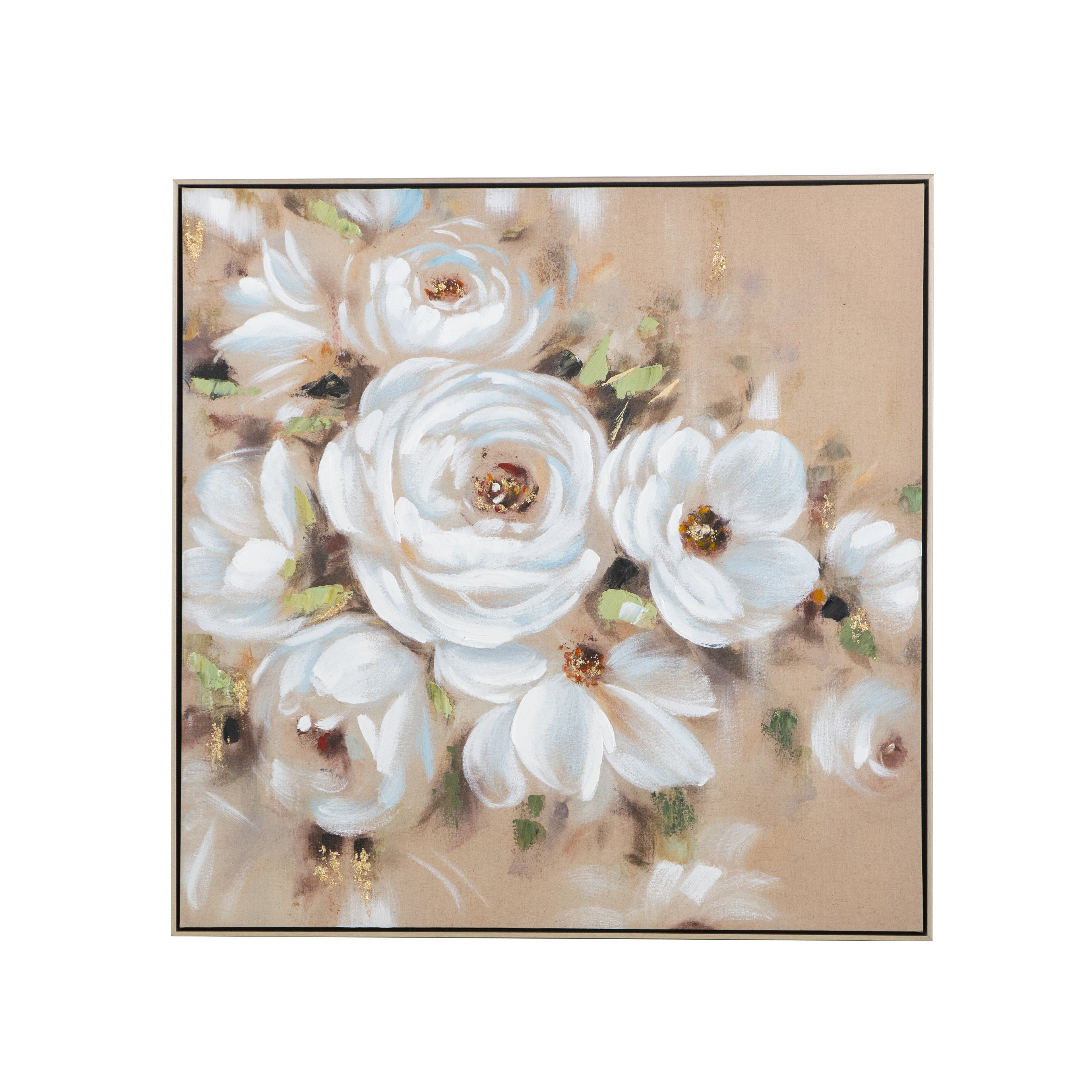 36" x 36" Square Wall Art with Flower Print