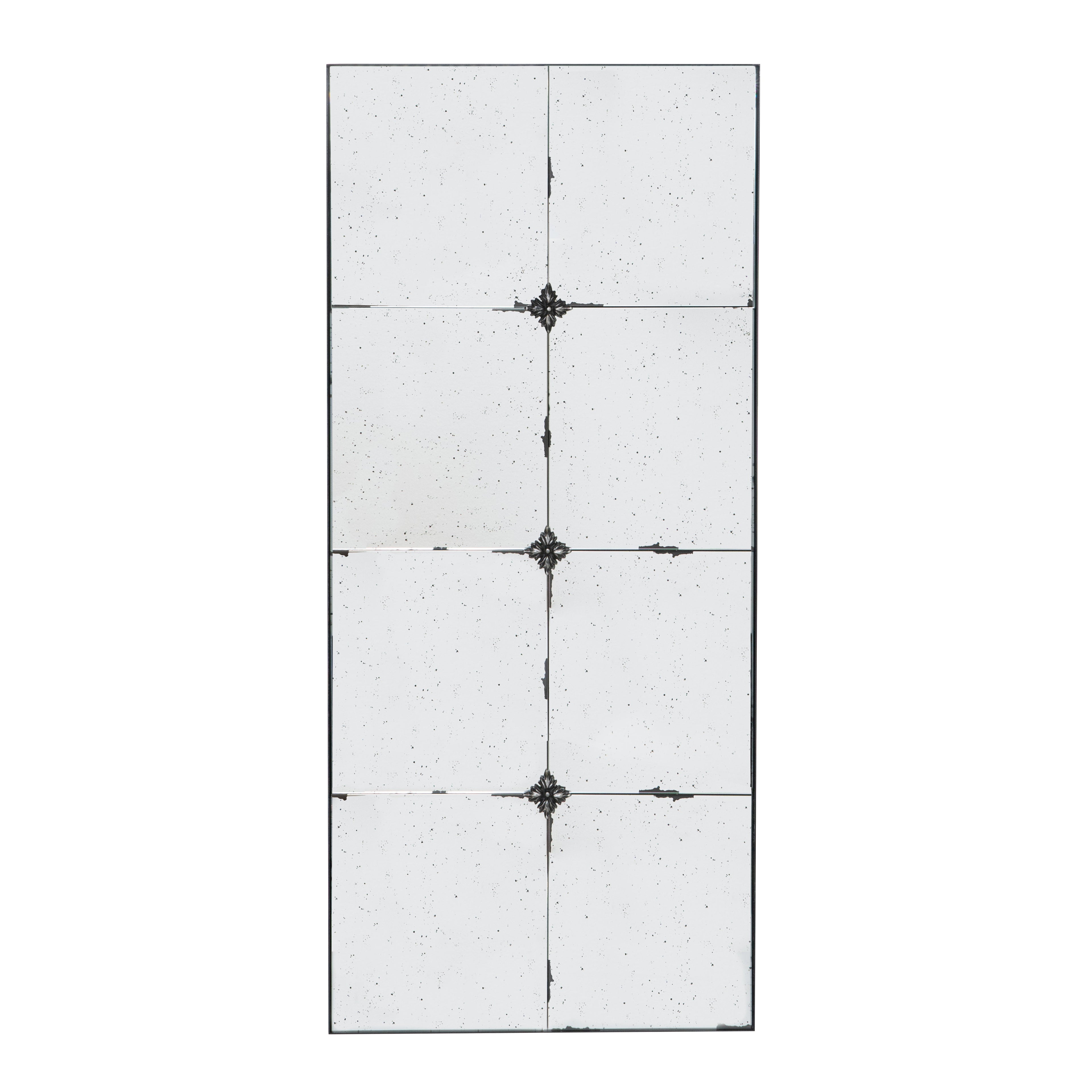 21" x 47" Rectangle Wall Mirror with Metal Accents
