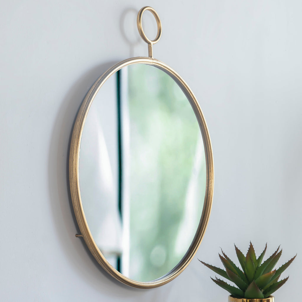 26"x32" Circle Wall Mirror with Metal Frame