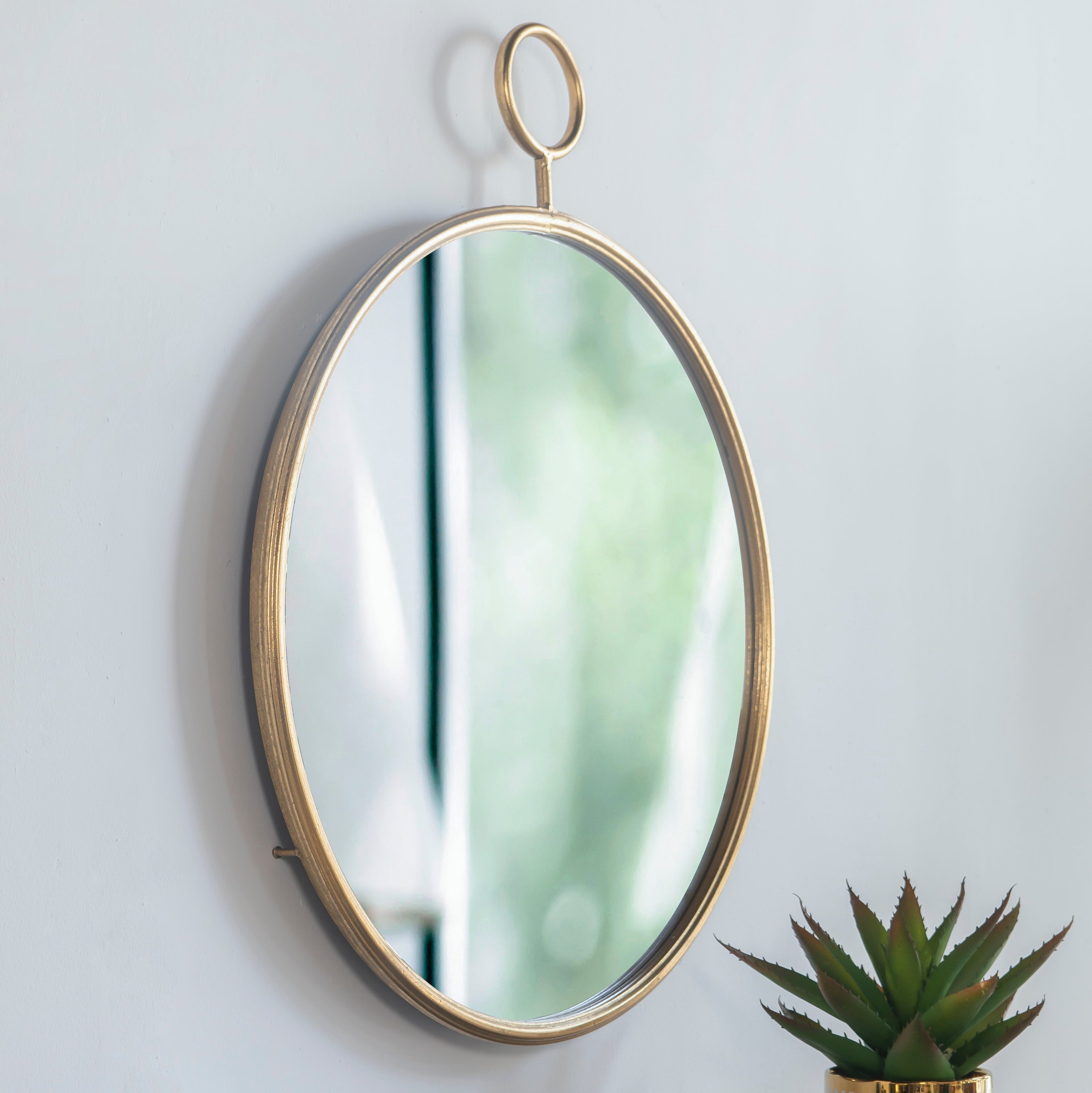 26"x32" Circle Wall Mirror with Metal Frame