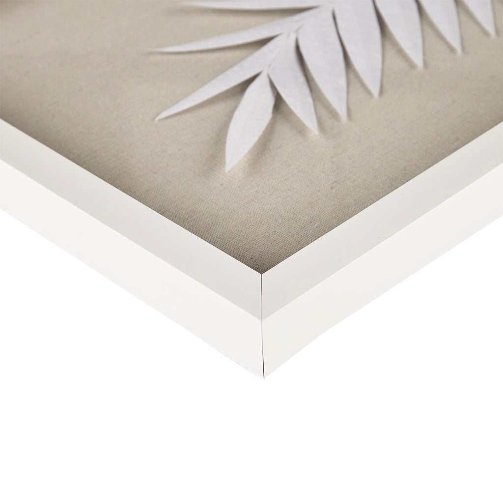 3-Piece Framed Rice Paper Palm Leaves Shadowbox Wall Decor Set