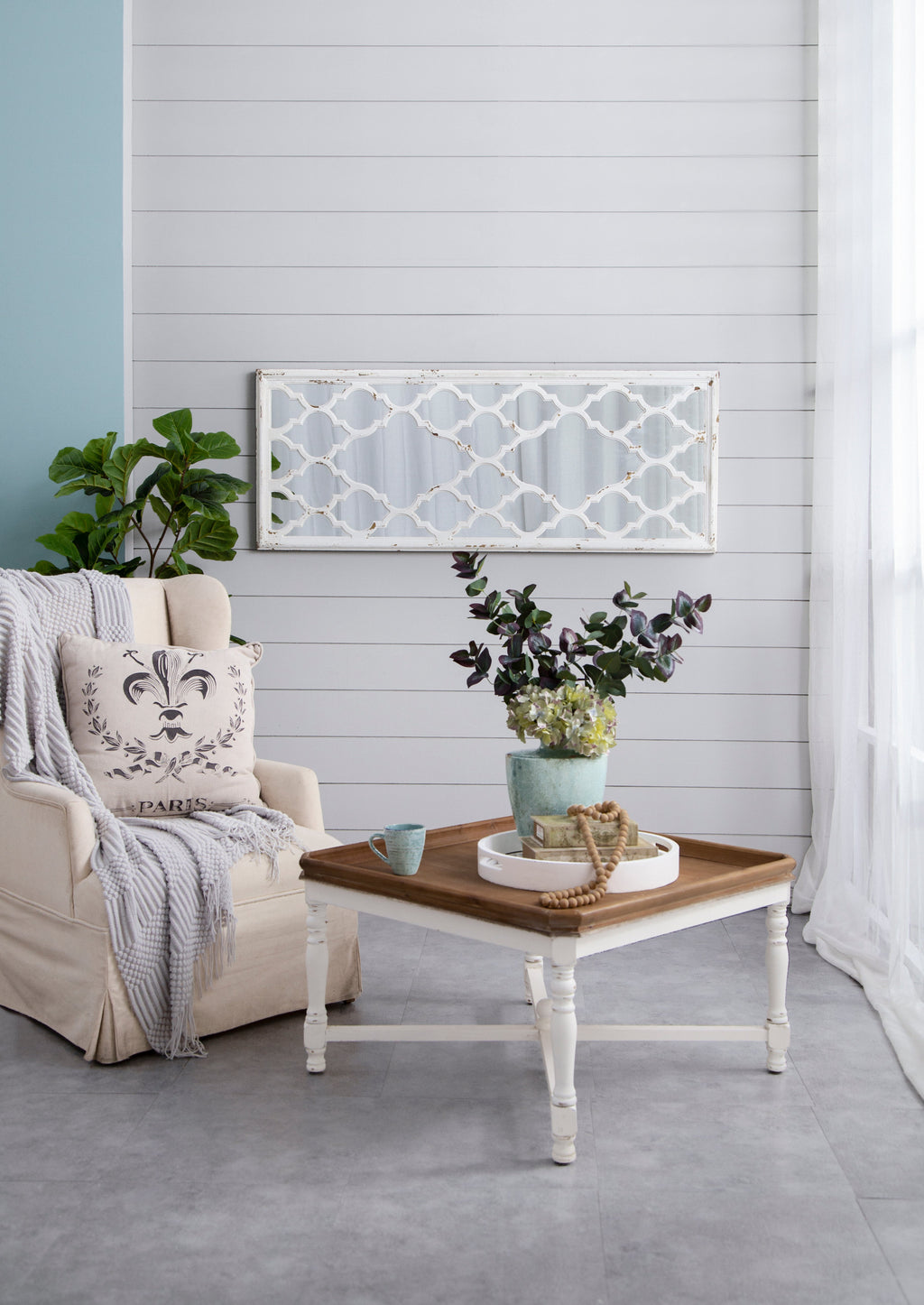 24" x 60" Full Body Floor Mirror with Classic Pattern