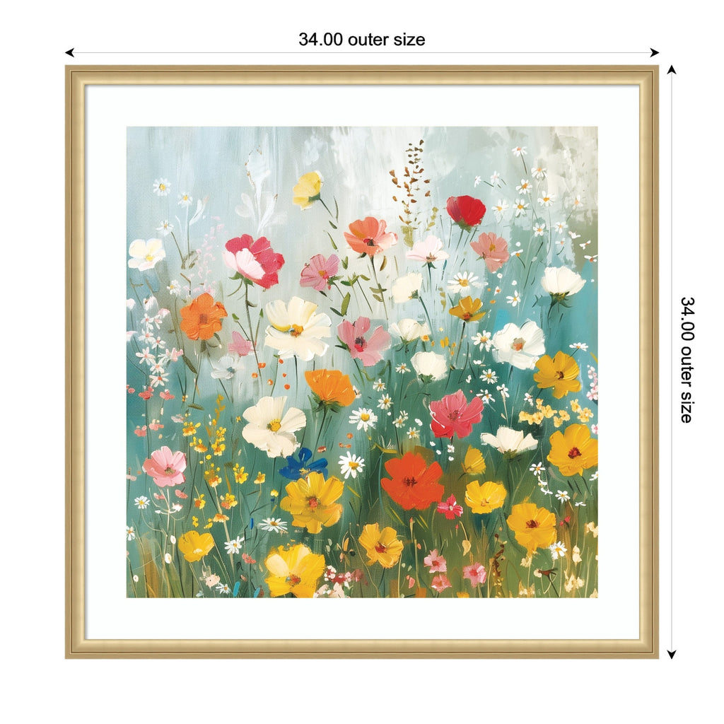 Framed Art Boho Wildflower Garden by The Creative Bunch Studio