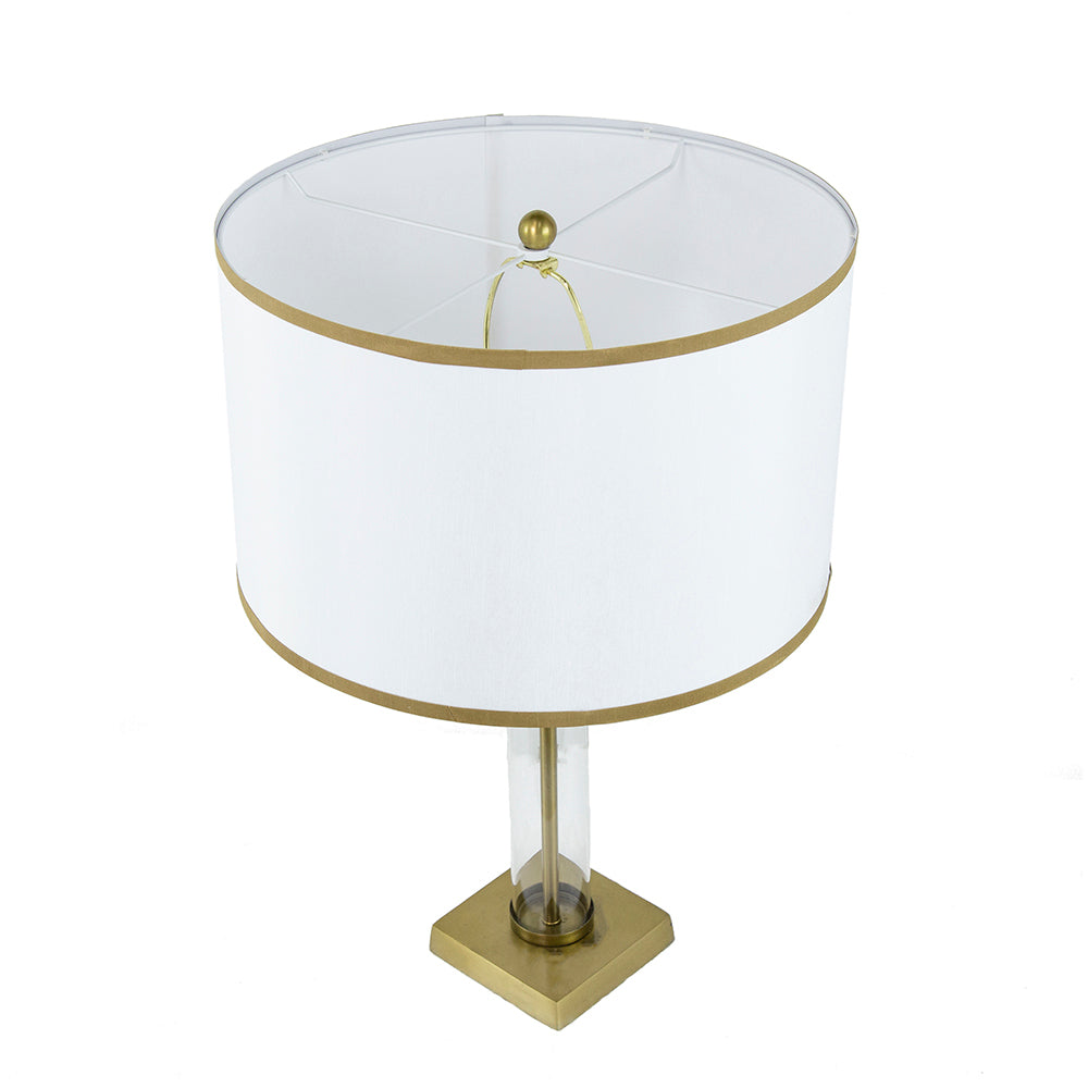 Gold and White Table Lamp