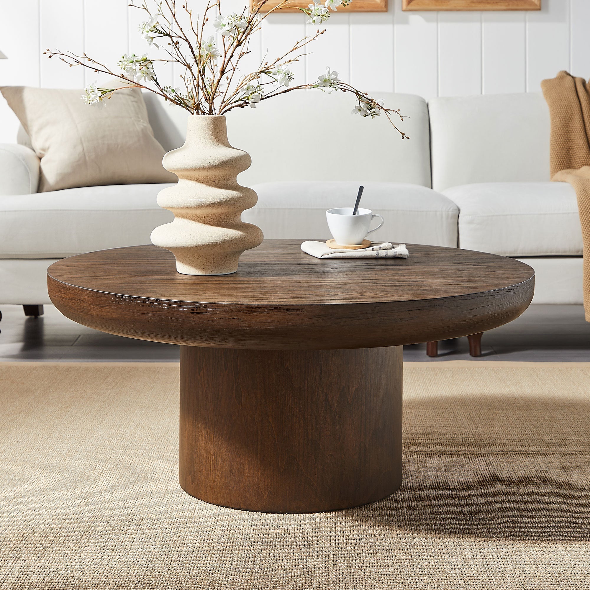 Round Pedestal Coffee Table