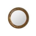 31.3" Gold Textured Round Wall Mirror