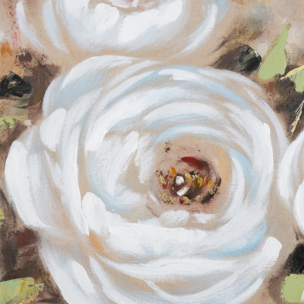 36" x 36" Square Wall Art with Flower Print