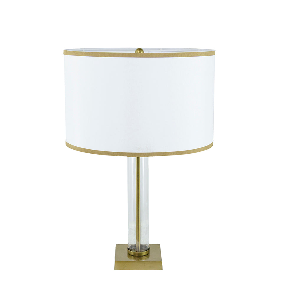 Gold and White Table Lamp