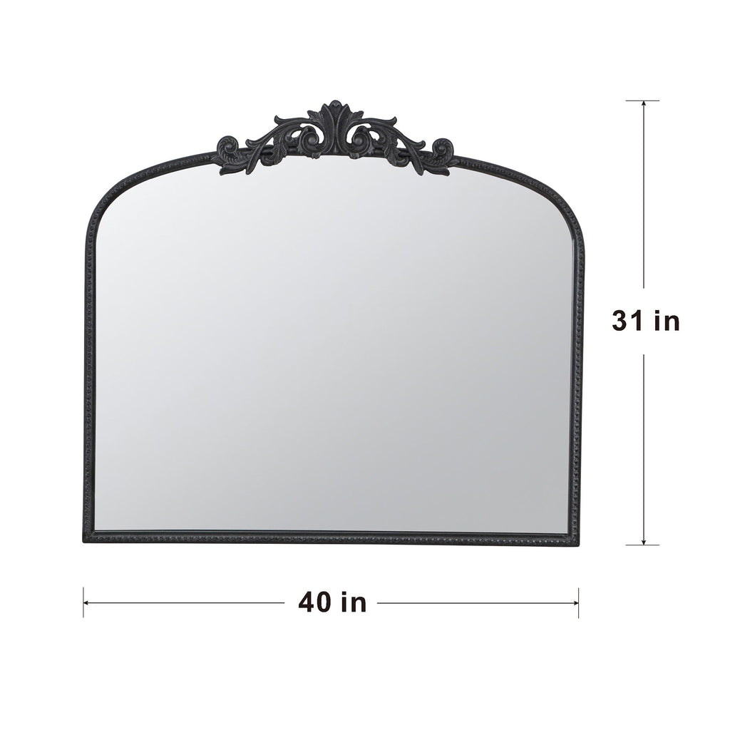 40" x 31" Wall Arch Mirror with Baroque Inspired Frame