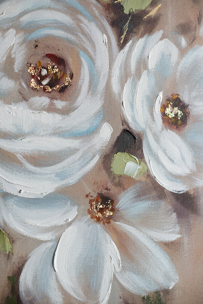 36" x 36" Square Wall Art with Flower Print