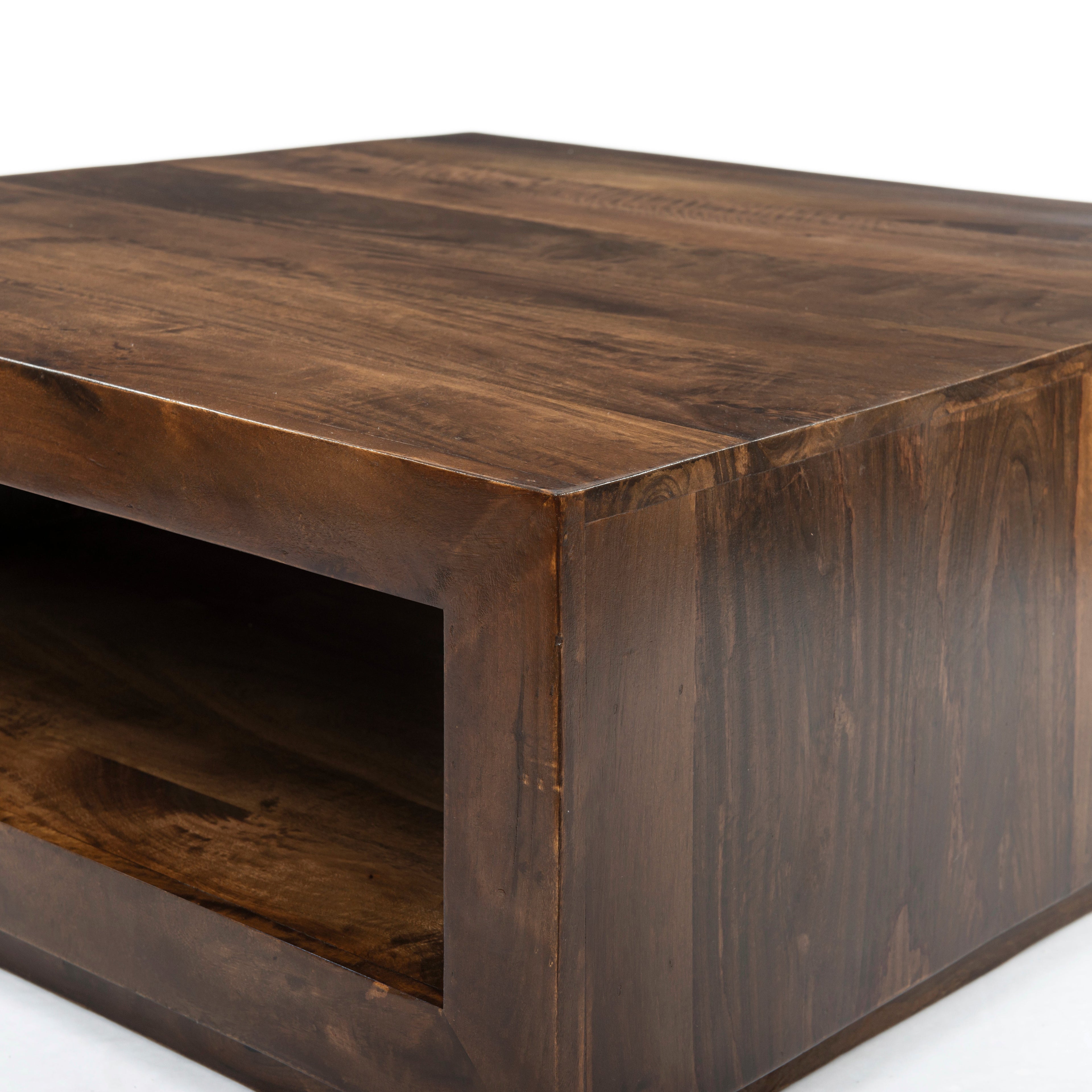 Premium Solid Wood Coffee Table Low Profile, Brown