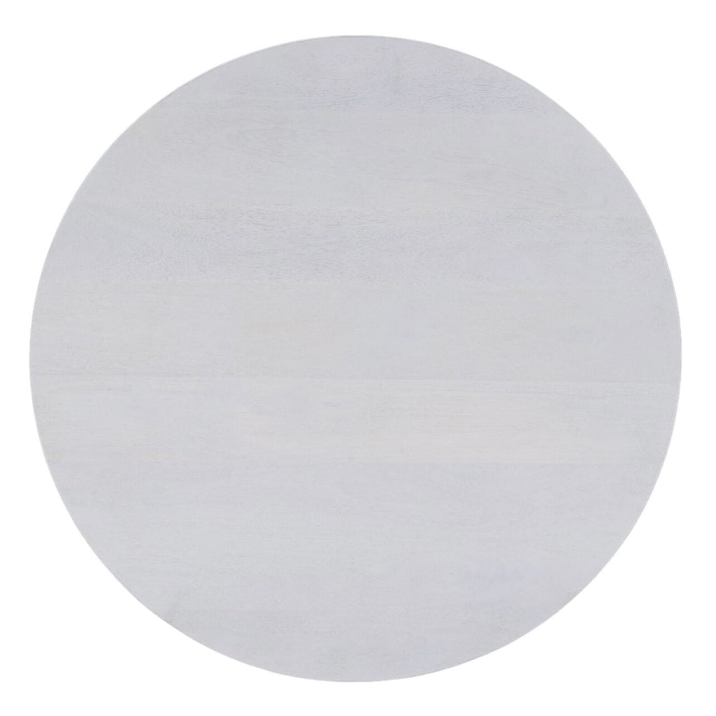 30" Round Nesting Coffee Table with Storage - Mango Wood, Whitewash Finish