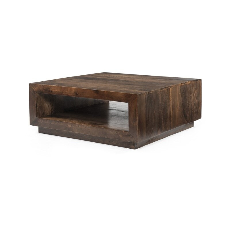 Premium Solid Wood Coffee Table Low Profile, Brown