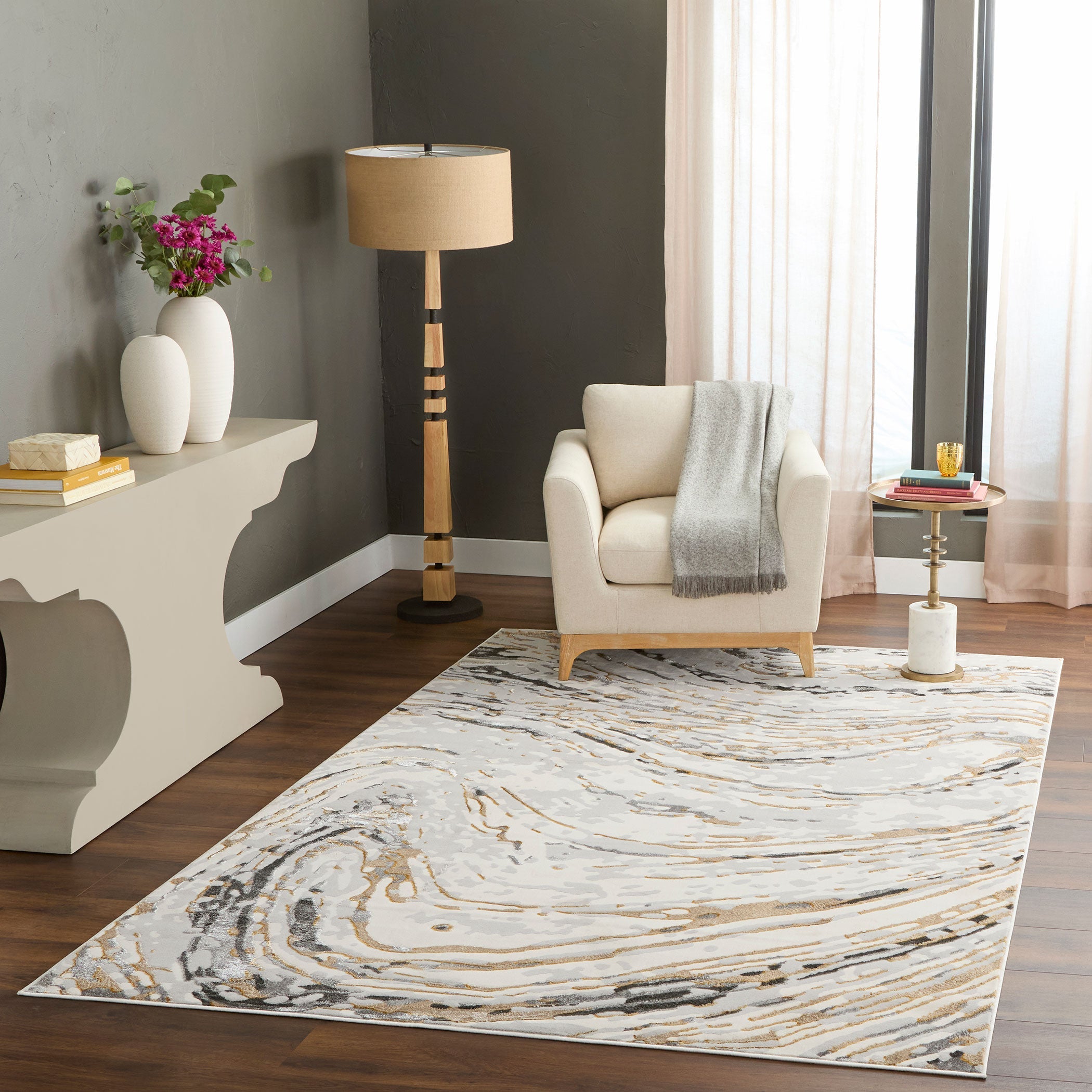Fatima Gray Black Rug