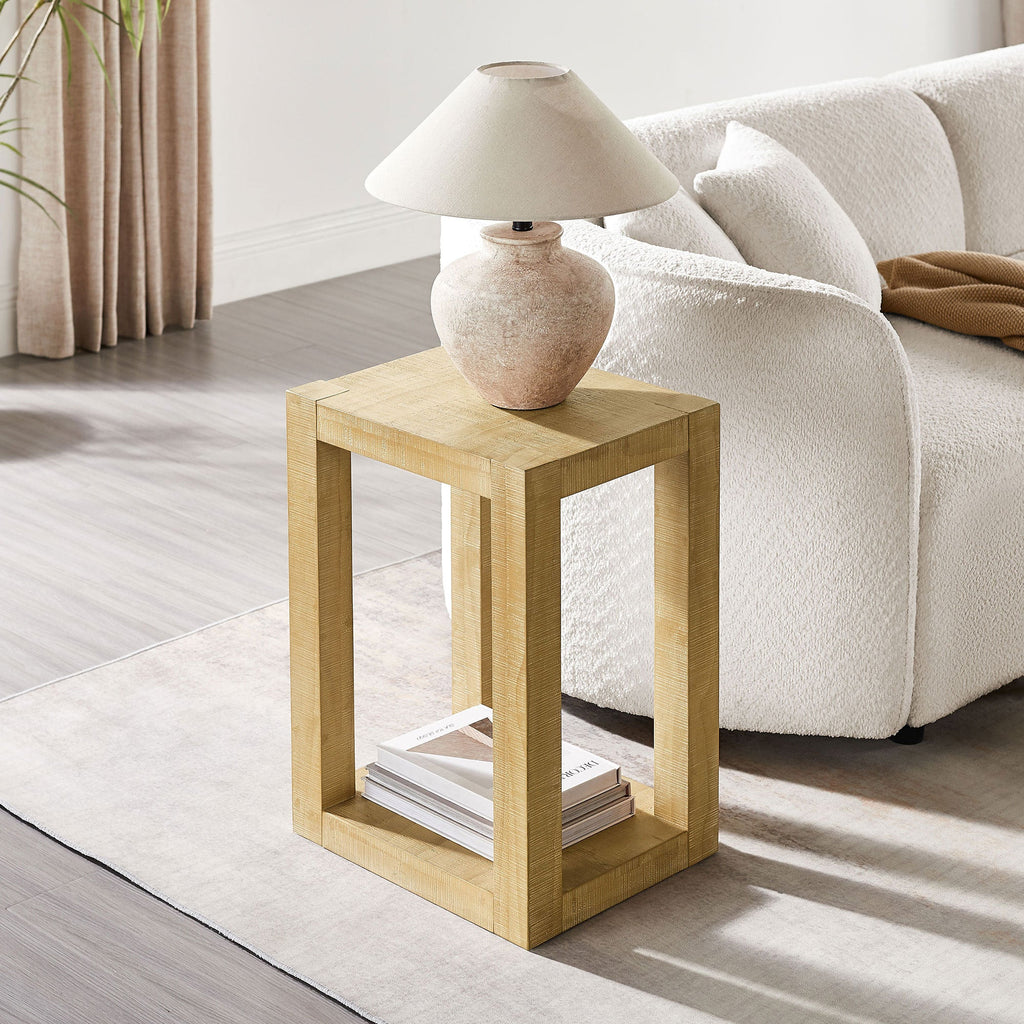 2-Piece Modern 2-Tier Rectangle Coffee Table Set