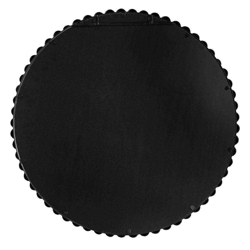 32" Circle Wall Mirror with Metal Beaded Frame