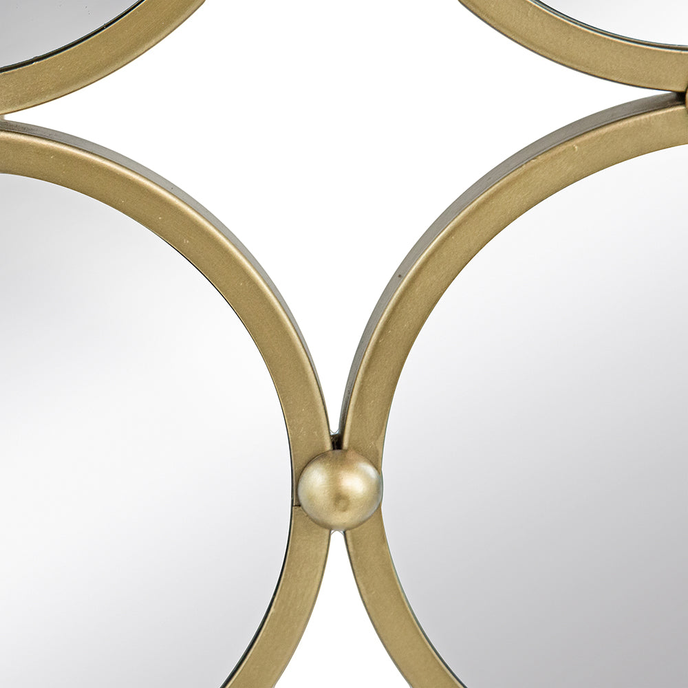 9 Ring Wall Mirror with Metal Frame