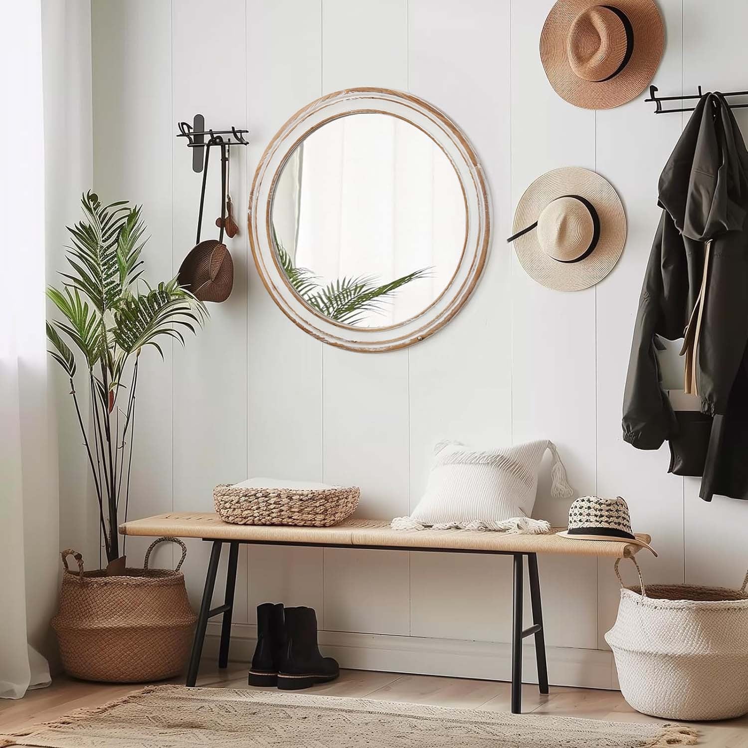 27.5 inches Round Farmhouse Wall Mirro