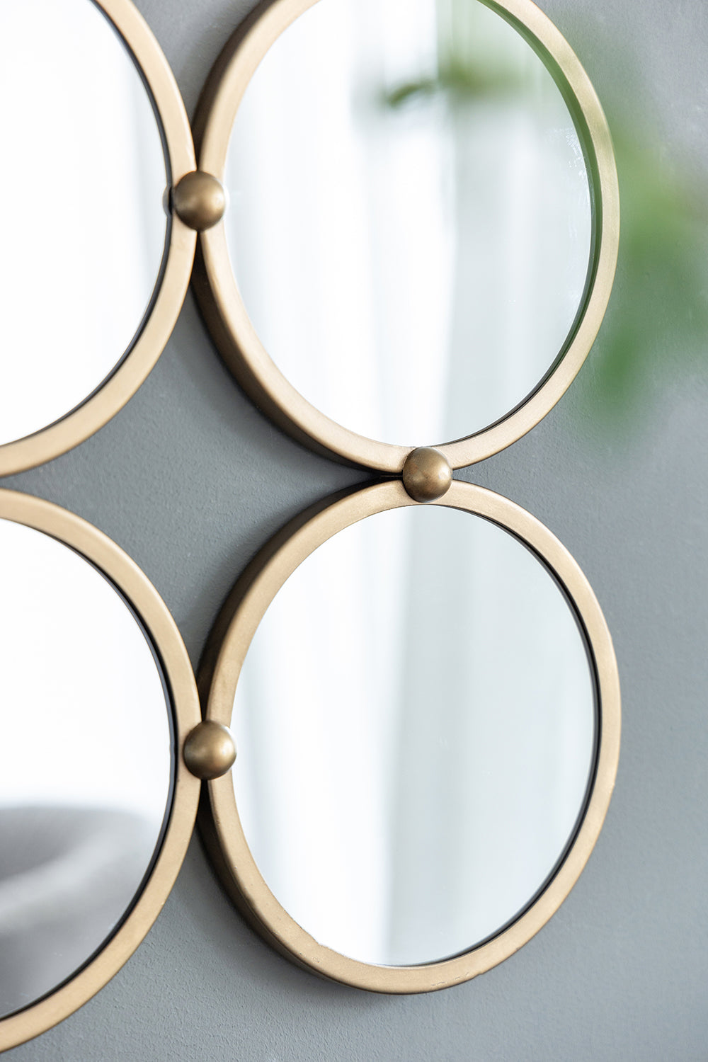 9 Ring Wall Mirror with Metal Frame
