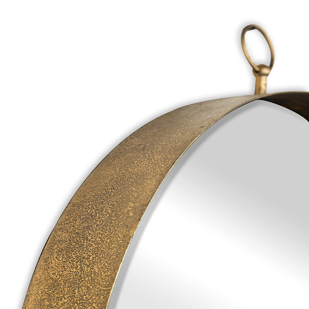 24"x28" Round Wall Mirror with Iron Frame