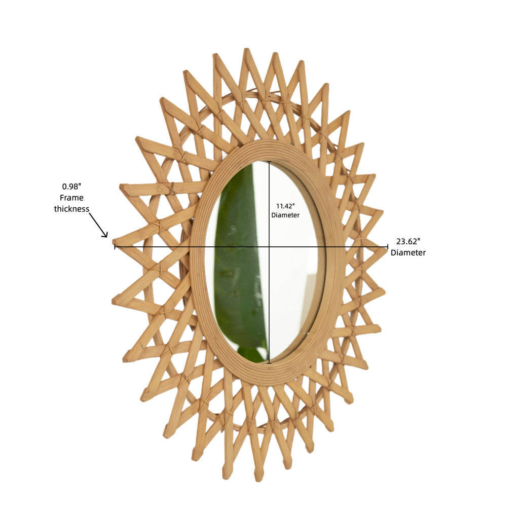 24'' Solana Round Bamboo Hemp Mirror
