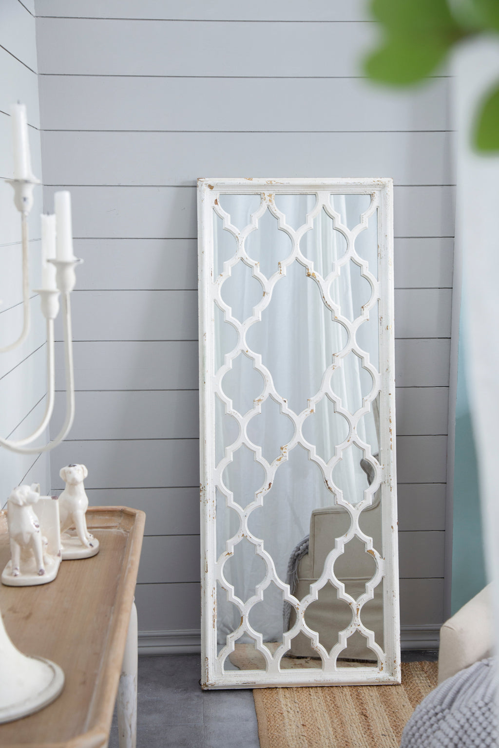 24" x 60" Full Body Floor Mirror with Classic Pattern