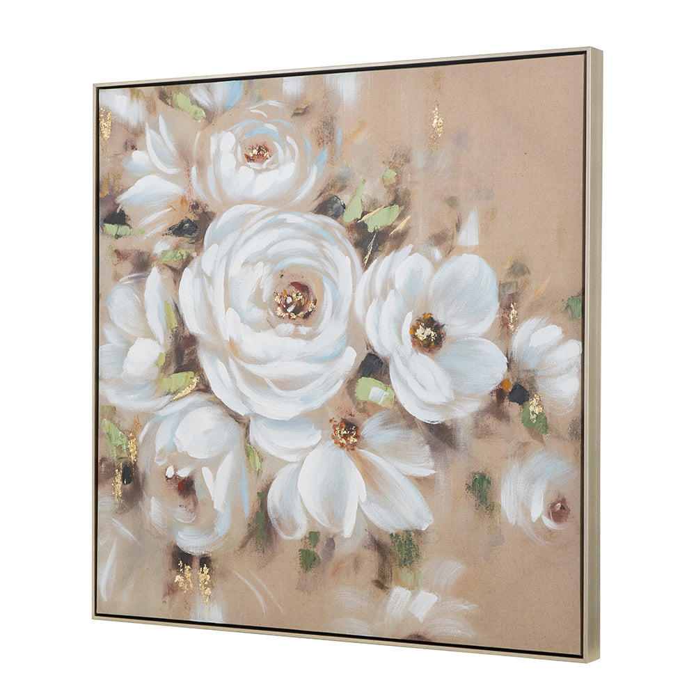 36" x 36" Square Wall Art with Flower Print