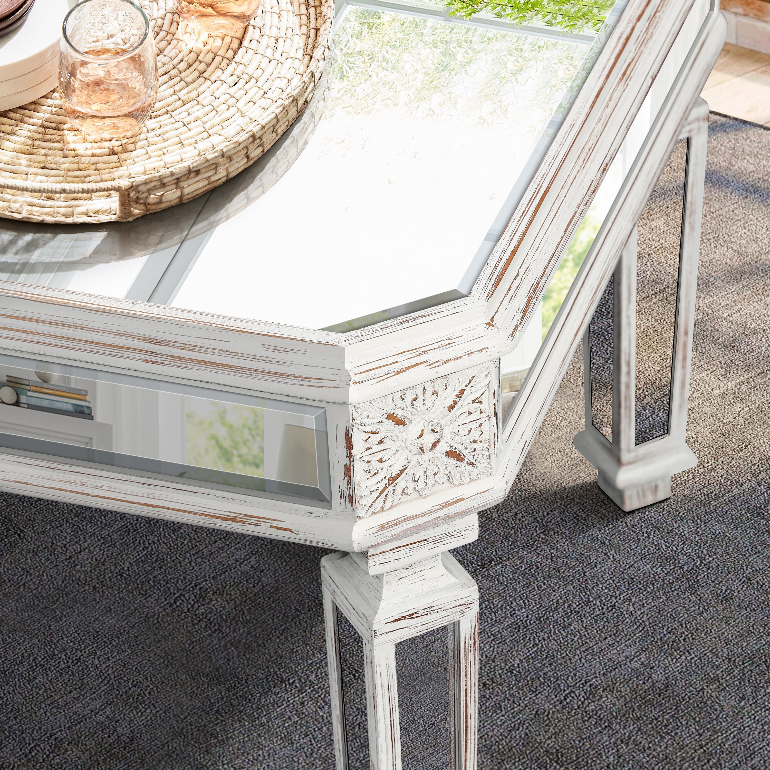 Silver Mirrored Coffee Table