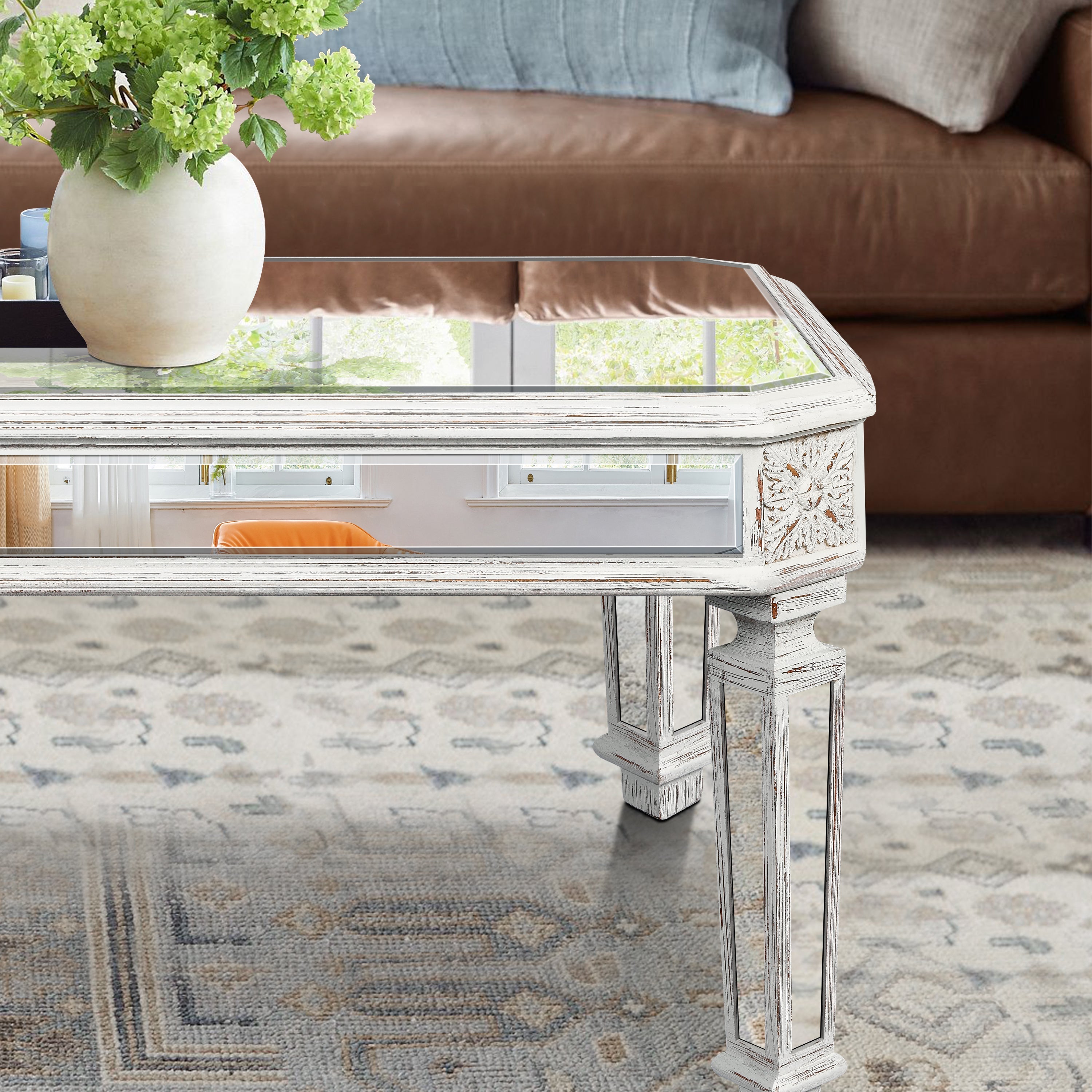 Silver Mirrored Coffee Table