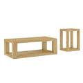 2-Piece Modern 2-Tier Rectangle Coffee Table Set